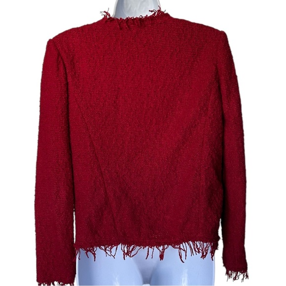 IRO Shavani open jacket dark red tweed boucle Size 38 Size 4 - Picture 3 of 9